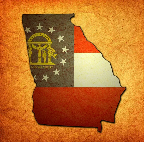 Georgia state with flag — Stock Photo, Image