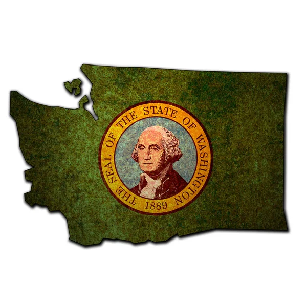 Washington state with flag — Stock Photo, Image