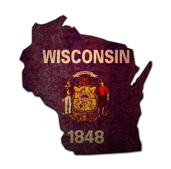 Wisconsin bayrağıyla — Stok fotoğraf