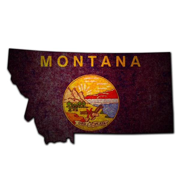 Montana State med flagga — Stockfoto