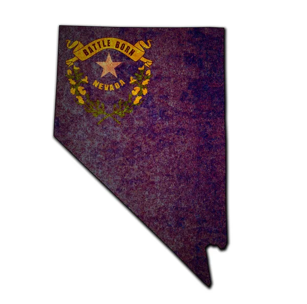 Nevada State med flagga — Stockfoto