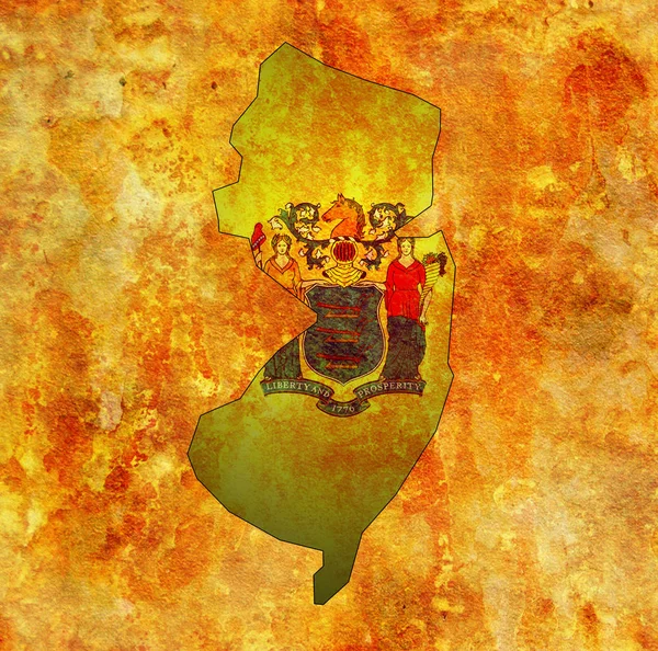 Stato del New Jersey con bandiera — Foto Stock