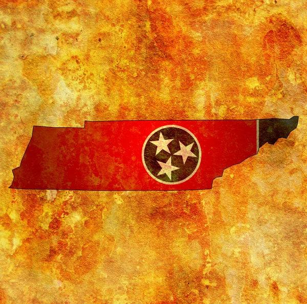 Теннессі штату з прапором — стокове фото