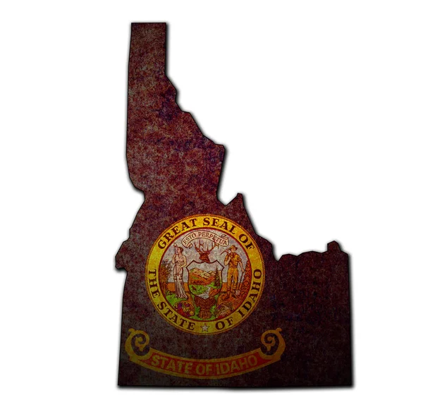 Idaho State med flagga — Stockfoto