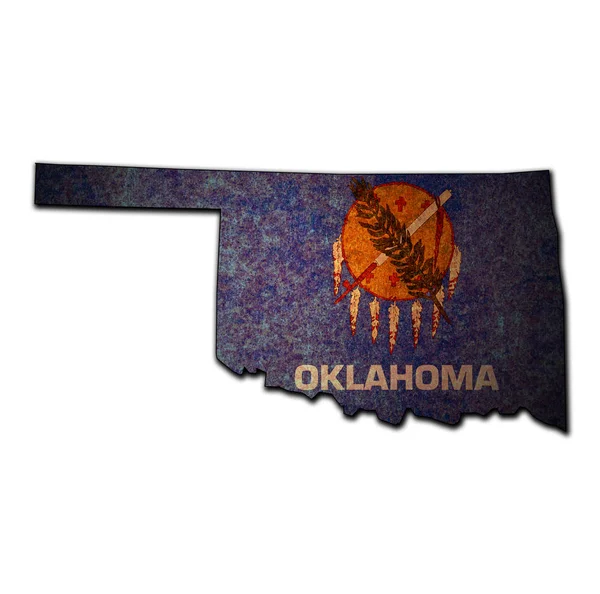 Stato dell'Oklahoma con bandiera — Foto Stock