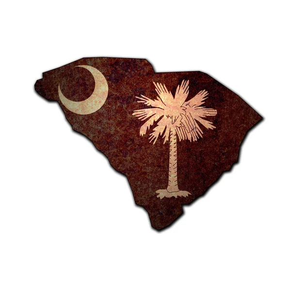 Stato della Carolina del Sud con bandiera — Foto Stock