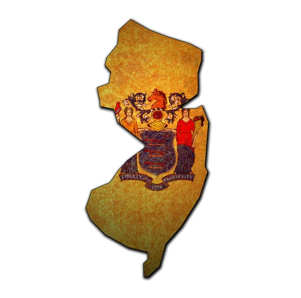 Estado de Nueva Jersey con bandera — Foto de Stock