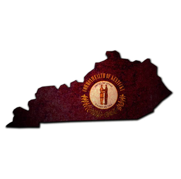 Stato del Kentucky con bandiera — Foto Stock