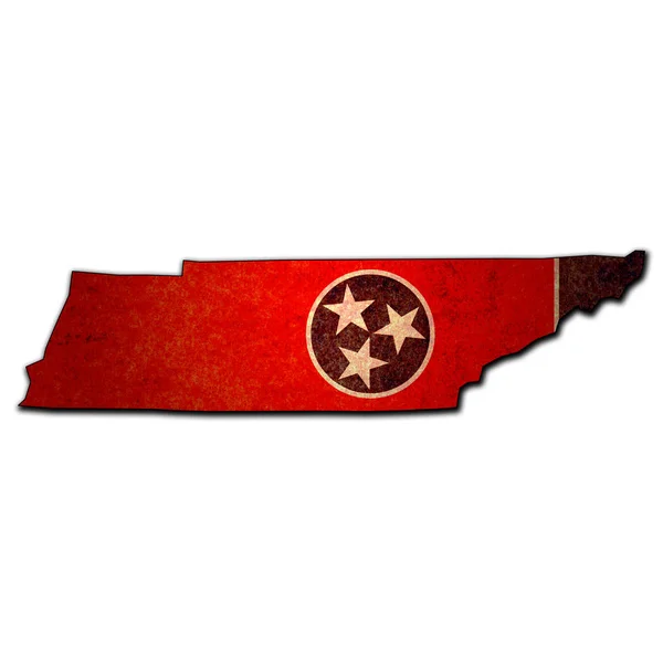 Stato del Tennessee con bandiera — Foto Stock