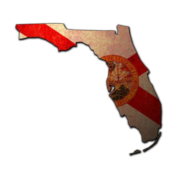 Florida Staat mit Flagge — Stockfoto