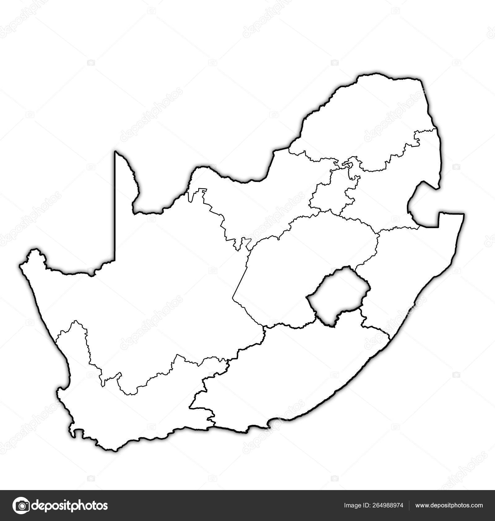 Outline Of Administration Map Of South Africa Stock Photo