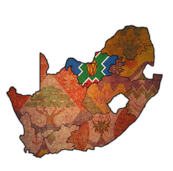 Północno-zachodni region na mapie administracyjnej RPA — Zdjęcie stockowe