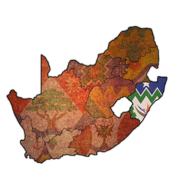 Квазулу натальный район на административной карте Южной Африки — стоковое фото