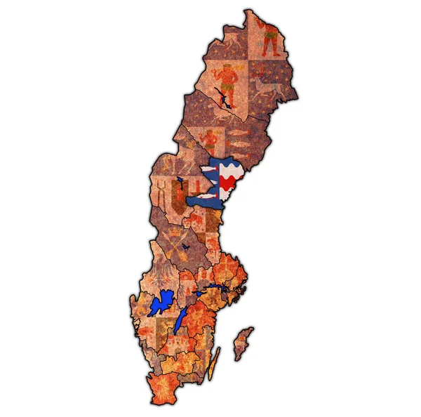 Vasternorrland на карте Швеции — стоковое фото