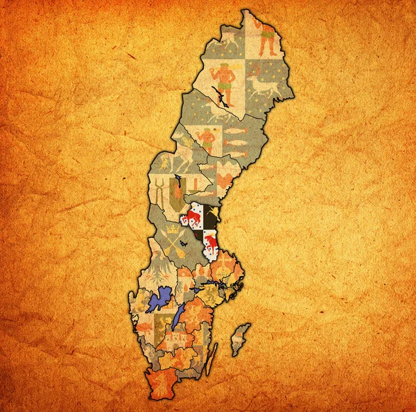 Gavleborg İsveç eyaletleri haritasında — Stok fotoğraf