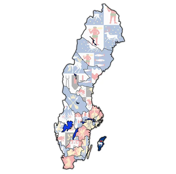 瑞典县地图上的哥特兰 — 图库照片