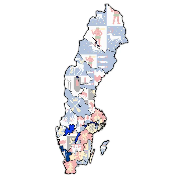 Галланд на карте Швеции — стоковое фото