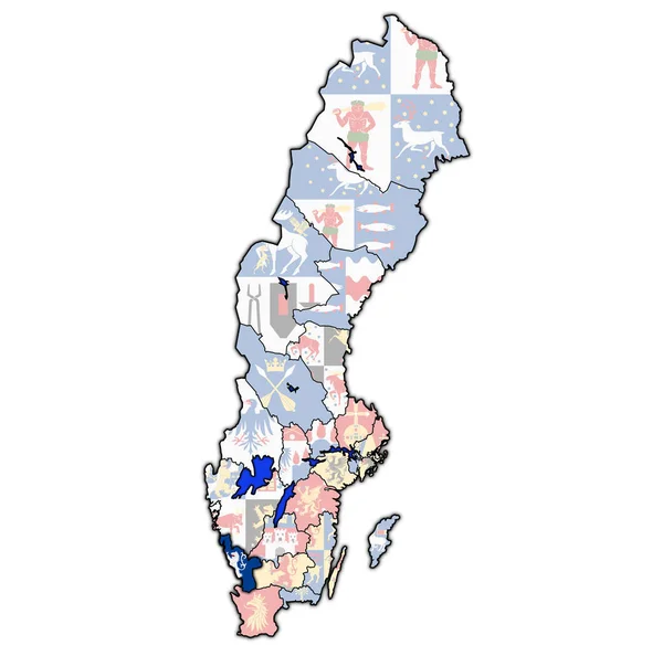 스웨덴 카운티의지도에 할랜드 — 스톡 사진