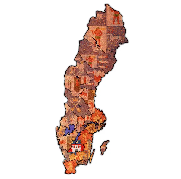 Йонкопинг на карте шведских графств — стоковое фото