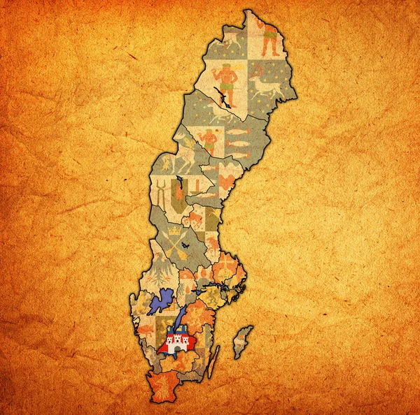İsveç ilçeleri haritasında Jonkoping — Stok fotoğraf
