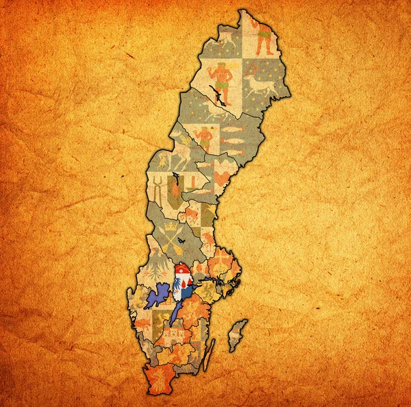Orebro на мапі міста шведські округи — стокове фото