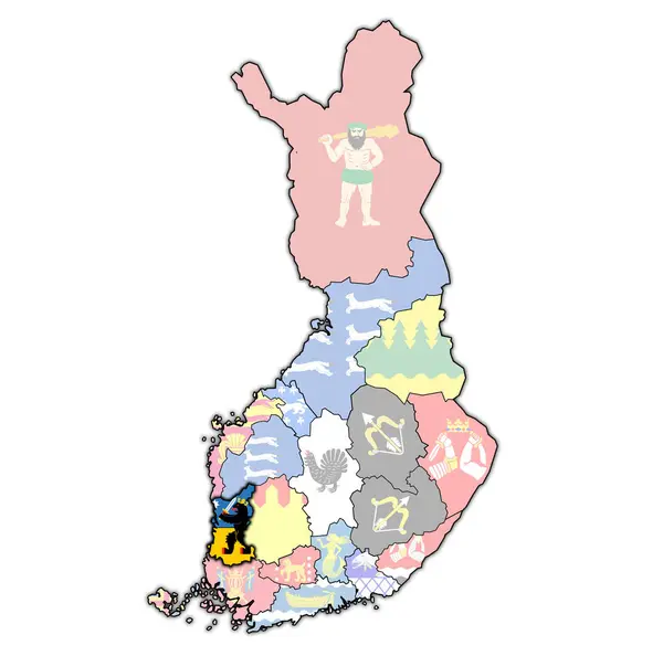 Satakunta region with flag — Stock Photo, Image