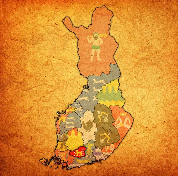 Tavastia richtige Region mit Flagge — Stockfoto