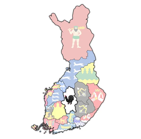 Regio Midden-Finland met vlag — Stockfoto