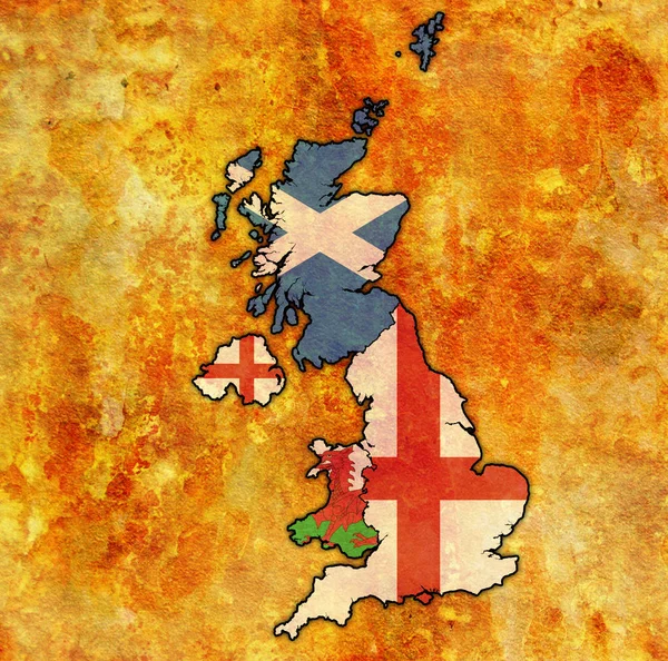 英国与成员国的政治地图 — 图库照片