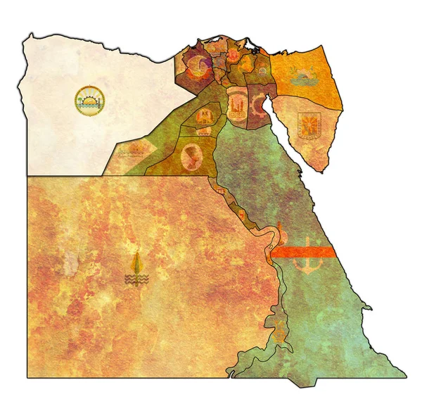 Flag of Matrouh on map of Egypt Governorates — Stock Photo, Image