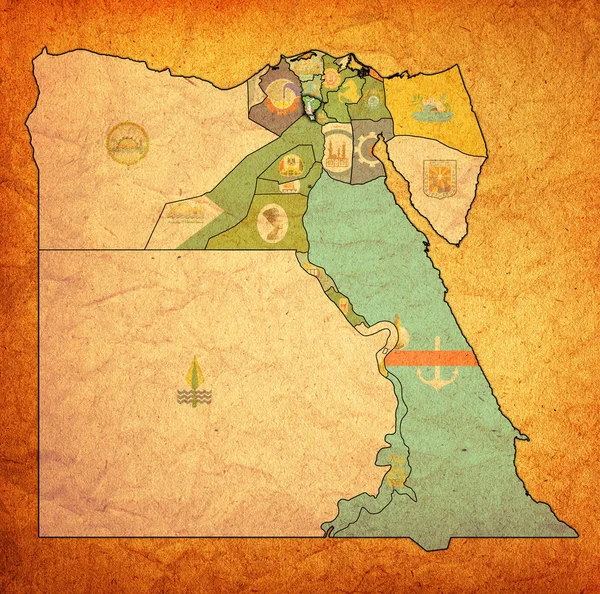 Mısır Valilikleri haritasında Monufia bayrağı — Stok fotoğraf