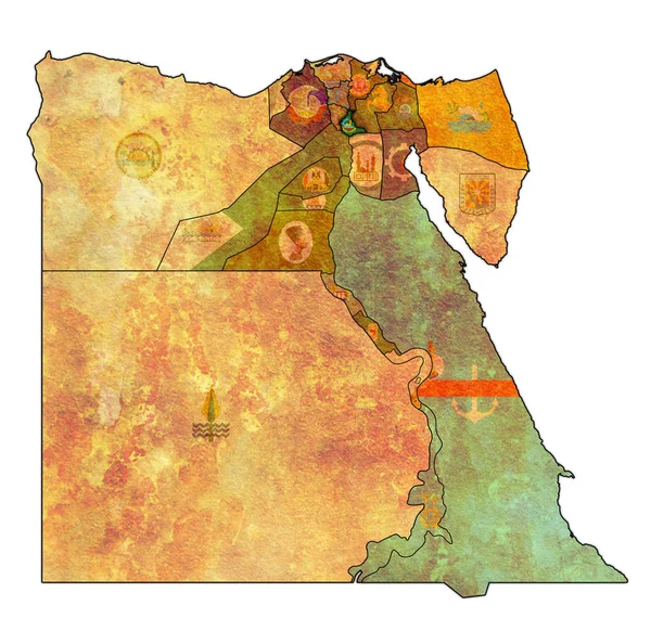 Mısır Valilikleri haritasında Qalyubia bayrağı — Stok fotoğraf