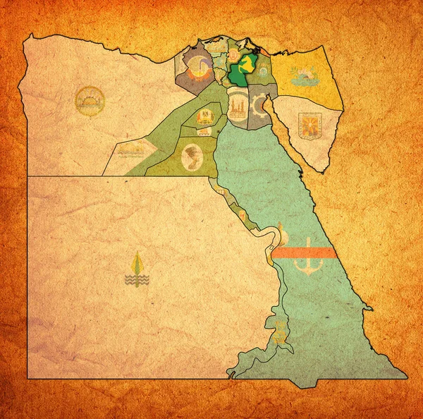 Mısır Valilikleri haritasında Şerki bayrağı — Stok fotoğraf
