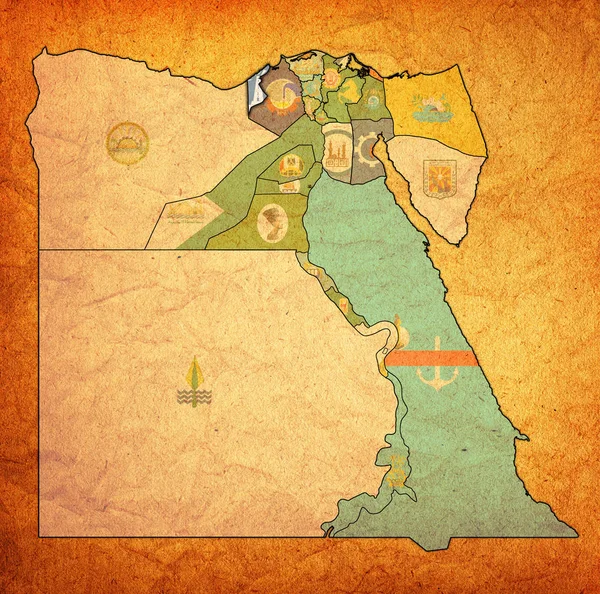 Mısır Valilikleri haritasında İskenderiye bayrağı — Stok fotoğraf