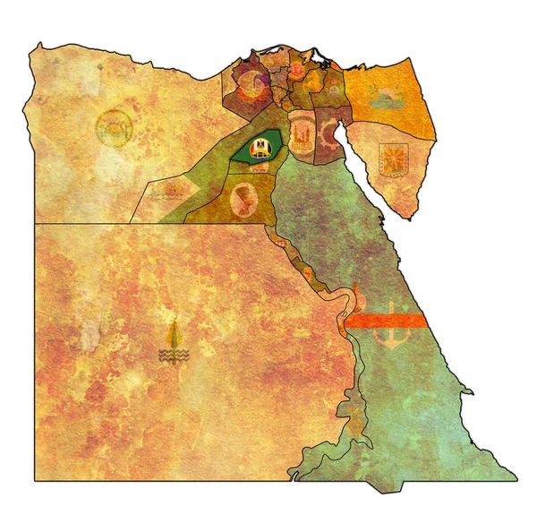 Mısır Valilikleri haritasında Faiyum bayrağı — Stok fotoğraf