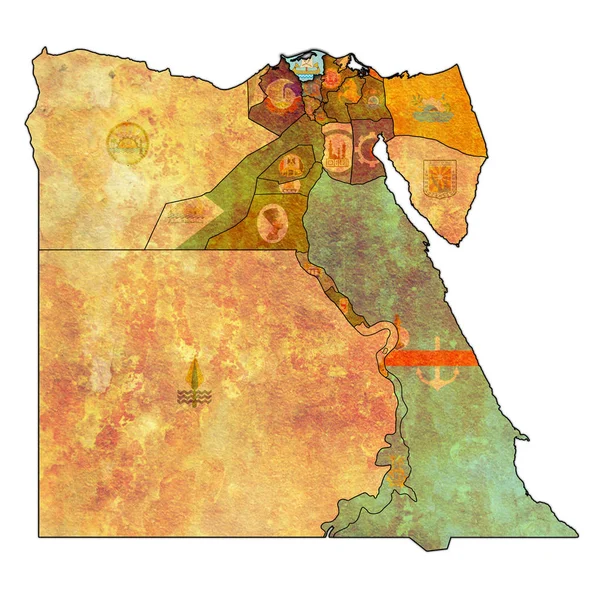 Mısır Valilikleri haritasında Kafr El Şeyh bayrağı — Stok fotoğraf
