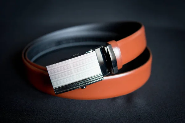 Men's brown belt — Stock Photo, Image