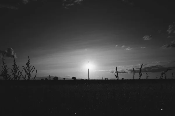 Slunce za větrnou turbínou — Stock fotografie