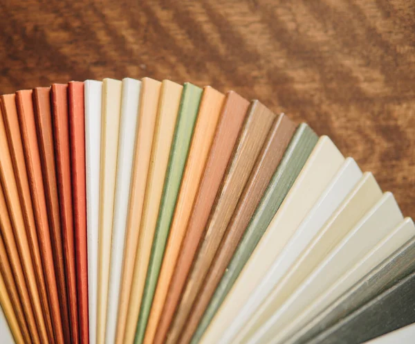 Detal Zbieracza Kolorów Specjalnej Farby Malowania Drewna — Zdjęcie stockowe