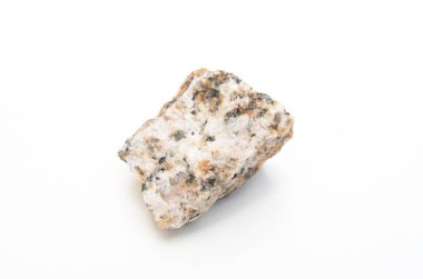 Potash feldspar 'ın ayrıntıları beyaz arkaplanda izole edildi