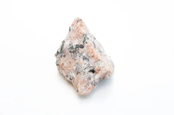 Detalj Monzonitisk Granit Isolerad Över Vit Bakgrund — Stockfoto