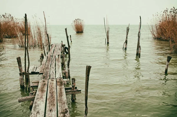 Old Pier Lake Balaton Hungary — Stock Photo, Image