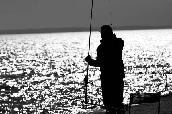 ハンガリーのバラトン湖で釣り — ストック写真