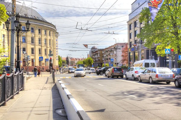 Kaliningrad Rosja Może 2018 Teatralne Street Centrum Miasta — Zdjęcie stockowe