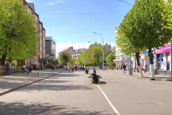 Sovetsk Russia 2018 Paesaggio Urbano Victory Street Nella Città Sovetsk — Foto Stock