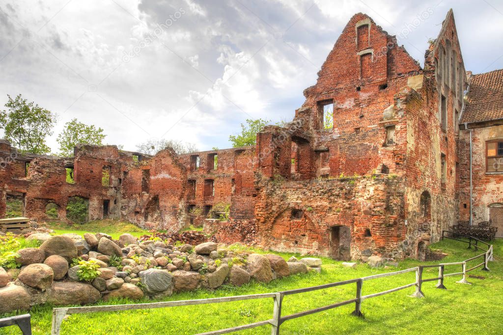 The ruins of the castle of Insterburg, the East Prussian medieval defensive structure.  Chernyakhovsk sity