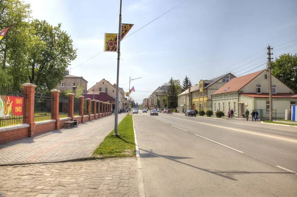 Gusev Rusia 2018 Región Kaliningrado Moskovskaya Calle Centro Ciudad —  Fotos de Stock