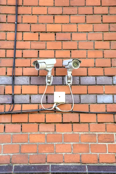 Камеры Наблюдения Оборудование Визуального Осмотра Установленное Стене Дома — стоковое фото