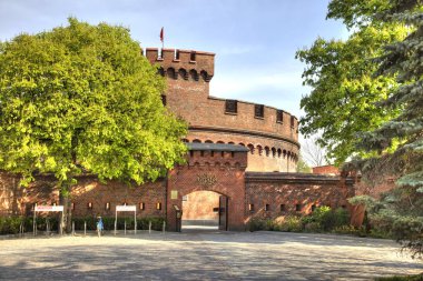 Kaliningrad, Rusya Federasyonu - Nisan 30.2018: benzersiz Amber Müze eski kale kule Don. Mimari anıt
