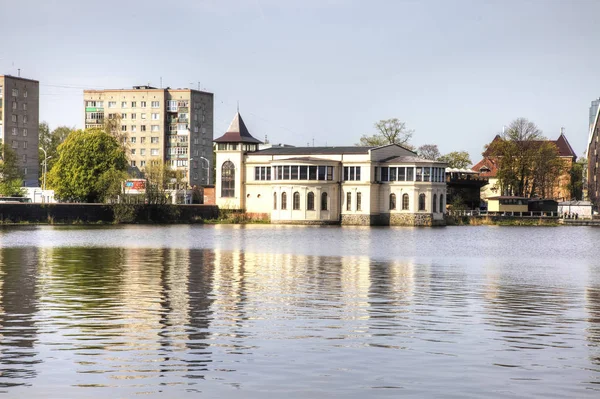 Kaliningrad Russie Avril 2018 Etang Supérieur Vieux Mur Forteresse Les — Photo